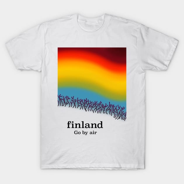 Finland Travel poster T-Shirt by nickemporium1